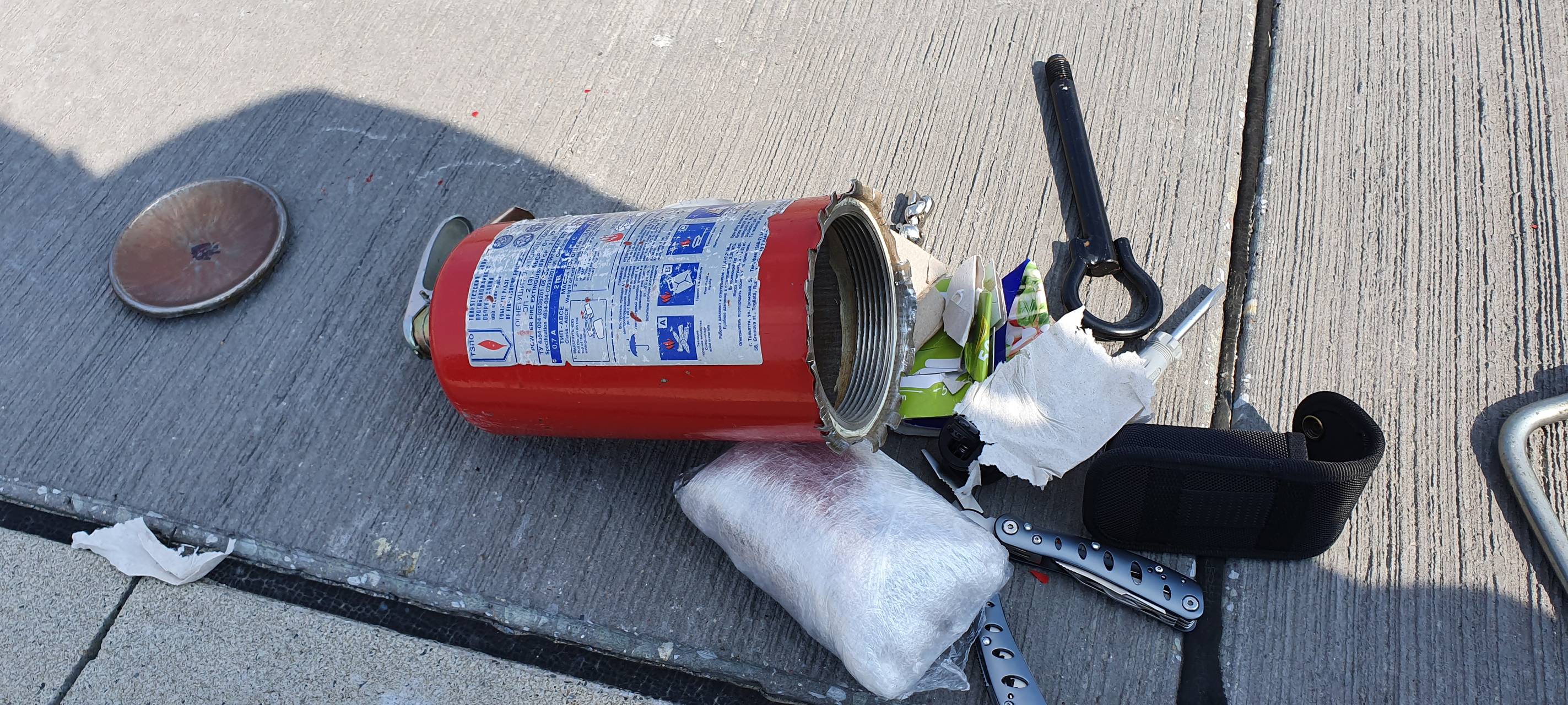 Heiße Ware im Feuerlöscher