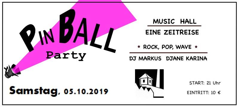 Pinball Party am Samstag, 05.10.2019 im Schlachthof Soest
