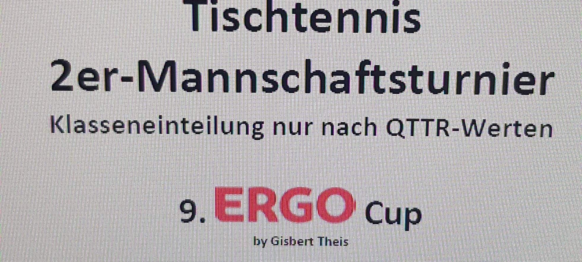 9. ERGO Cup - Tischtennisturnier zugunsten "Aktion Lichtblicke"