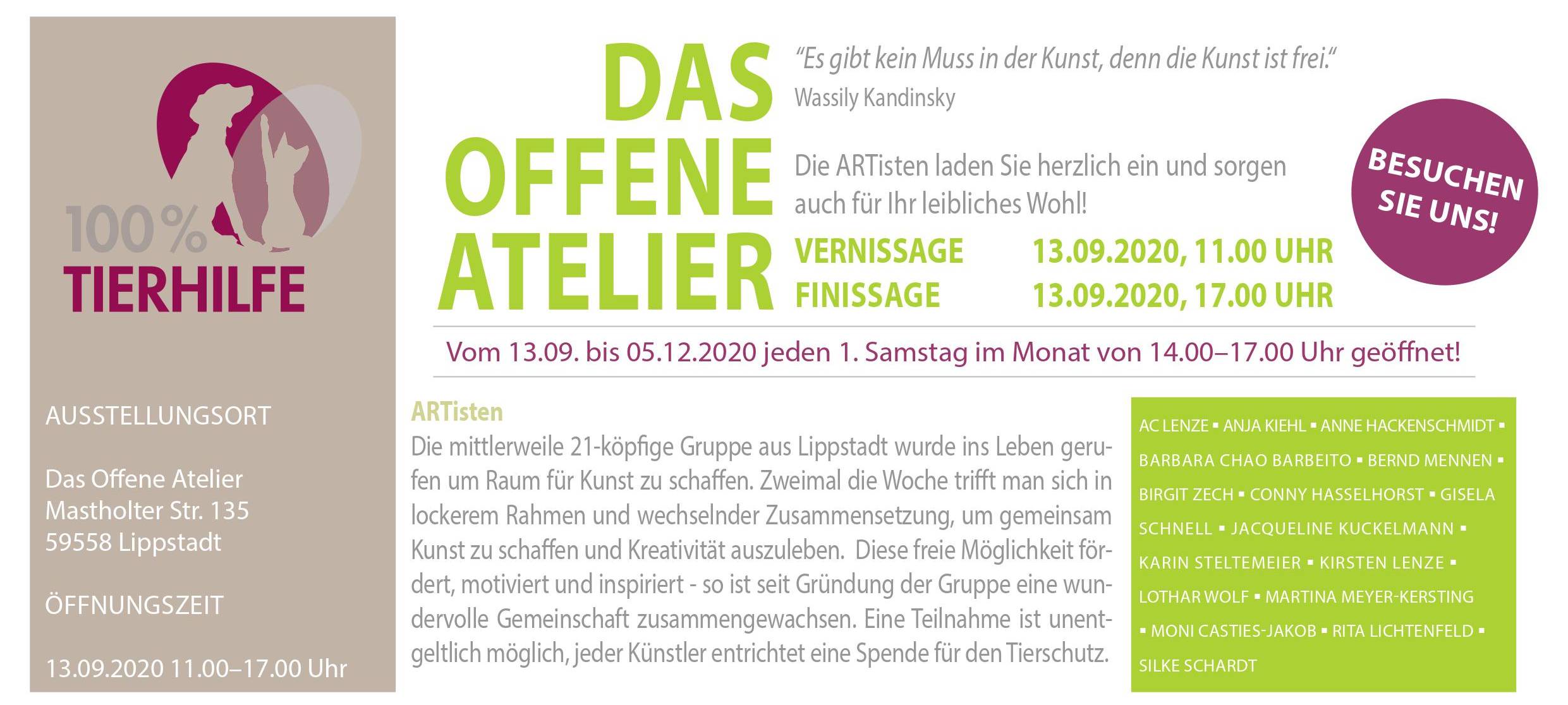 Vernissage " Das offene Atelier" Buntes in grauen Zeiten