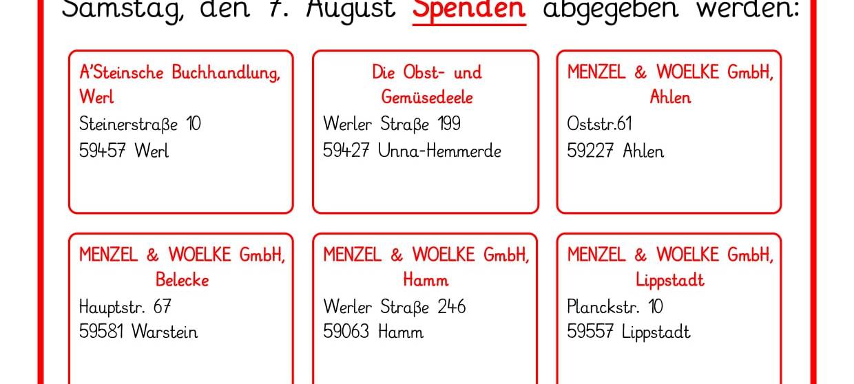 Pfarrjugend St. Walburga in Werl sammelt Schulsachen