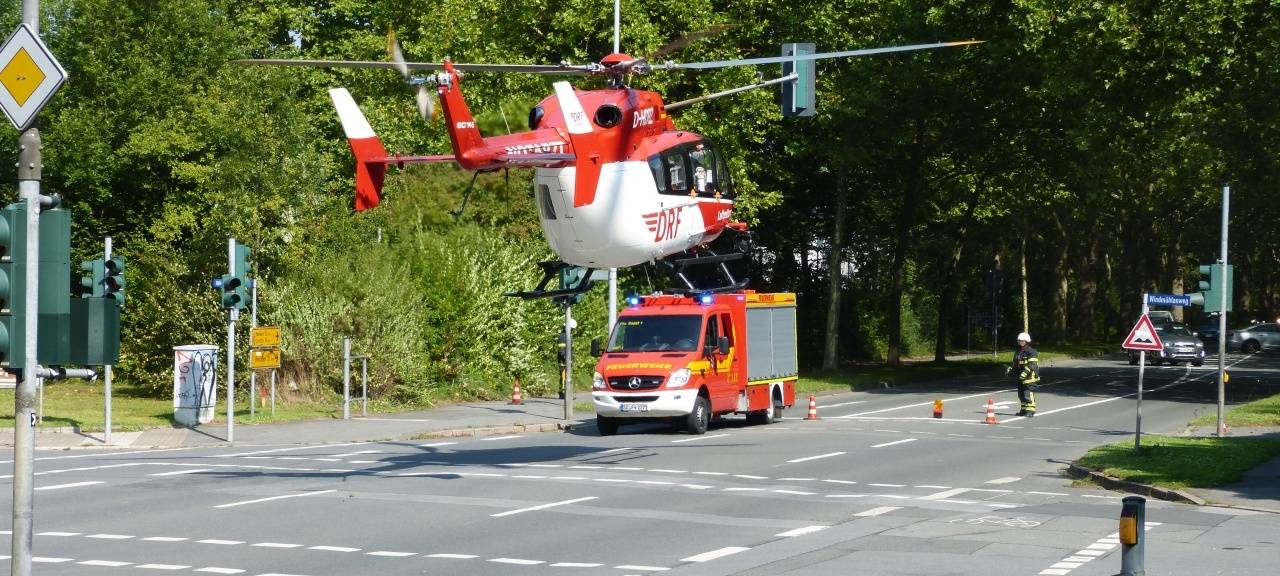 Rettungshubschrauber landet auf Lübecker Ring in Soest