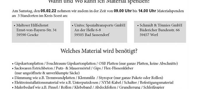 Spendenaktion für Flutopfer
