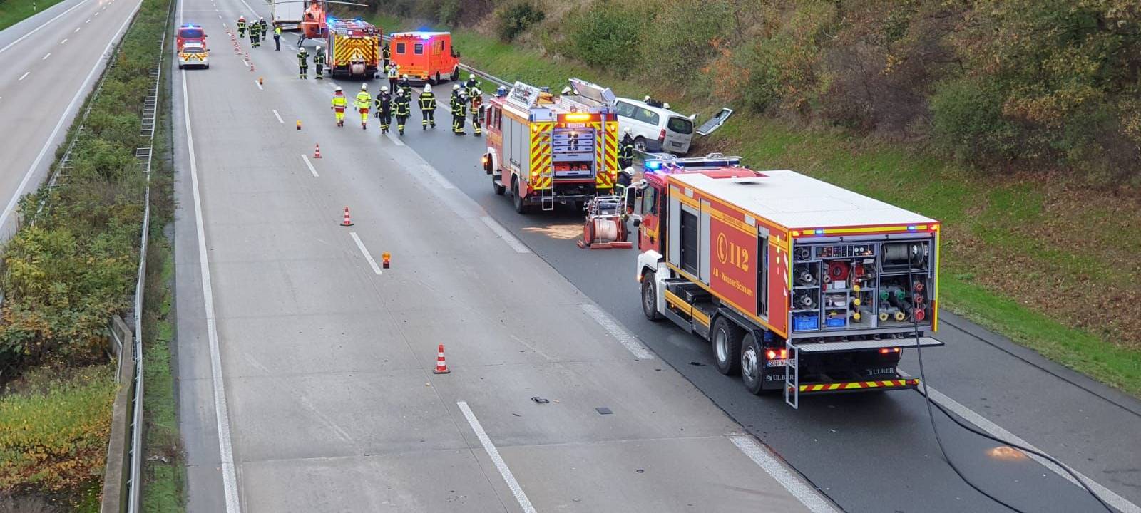 Schwerer Unfall - A44 in Richtung Dortmund voll gesperrt