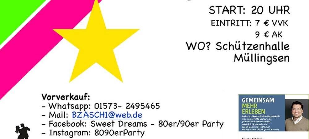 Sweet Dreams - die 80er/90er Party - Tanz in den Mai Edition