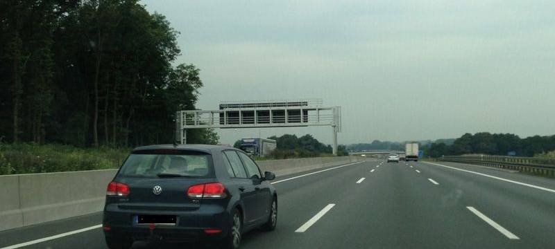 Nachtbaustelle auf der A44