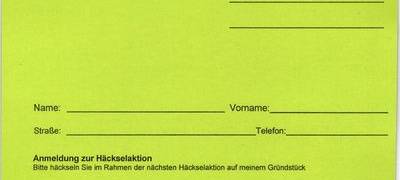 Anmeldung für Geseker Häckselaktion