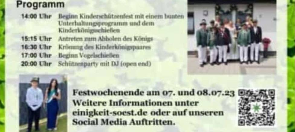 Kinderschützenfest und Vogelschießen des SV Einigkeit Soest