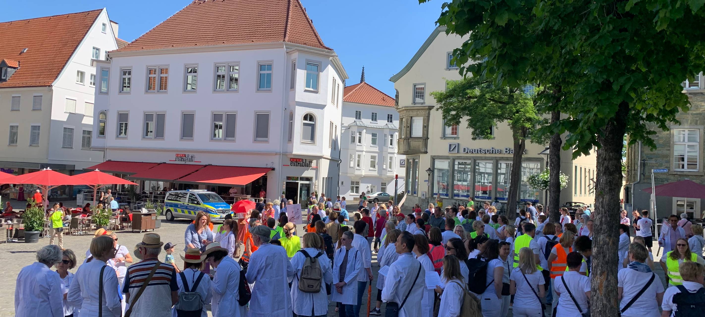 Apotheker Kundgebung auf dem Soester Marktplatz