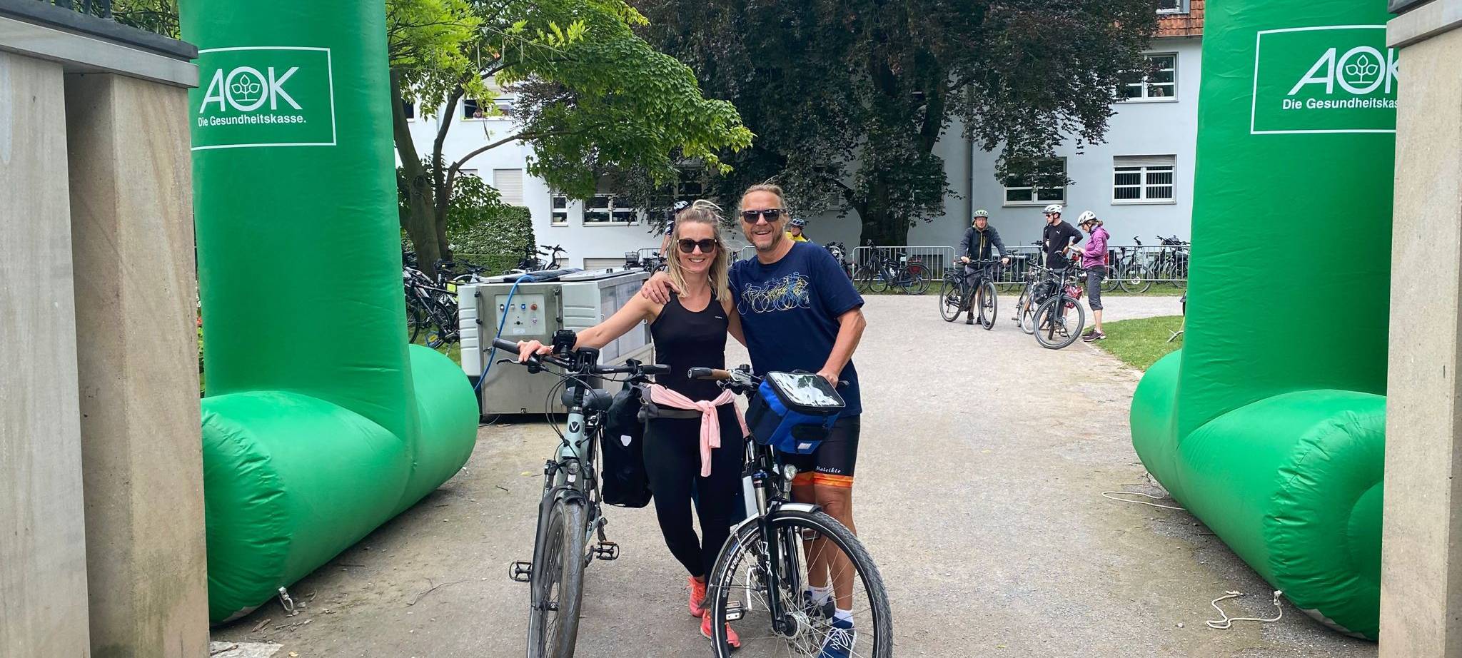 Radfahrer beim Sattelfest