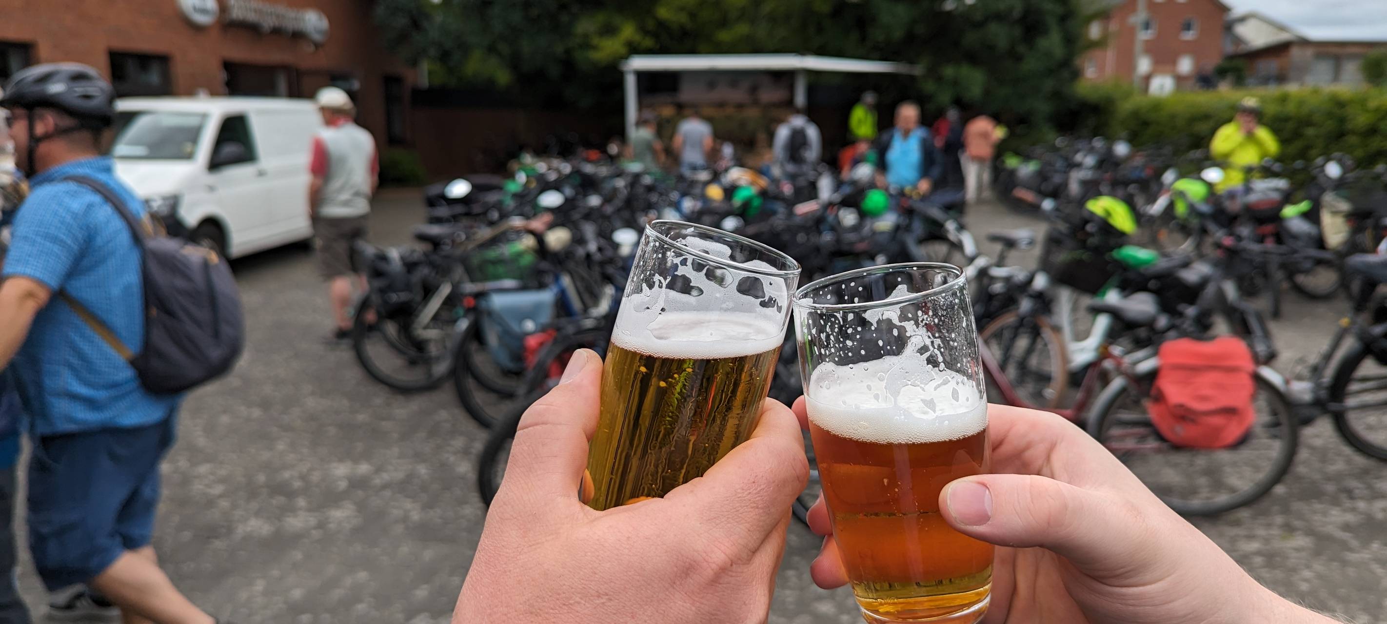 Radfahrer beim Sattelfest