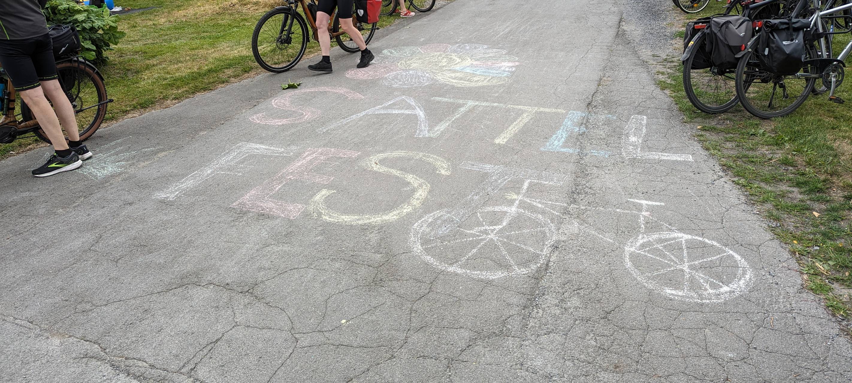 Radfahrer beim Sattelfest
