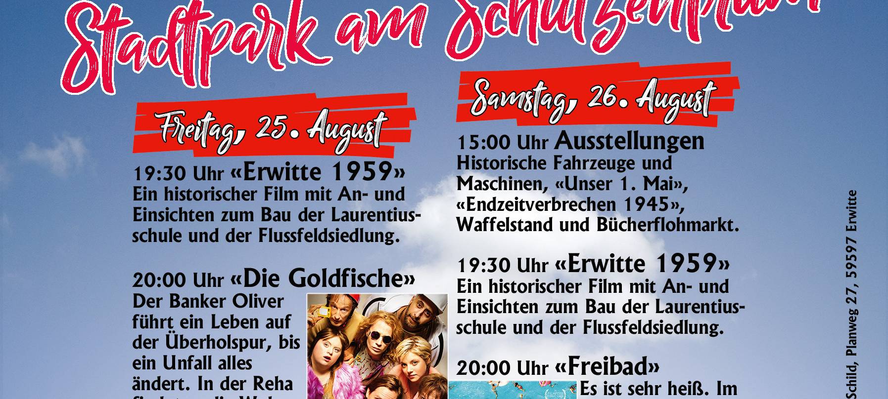 Das Plakat zum Sommerkino Erwitte.