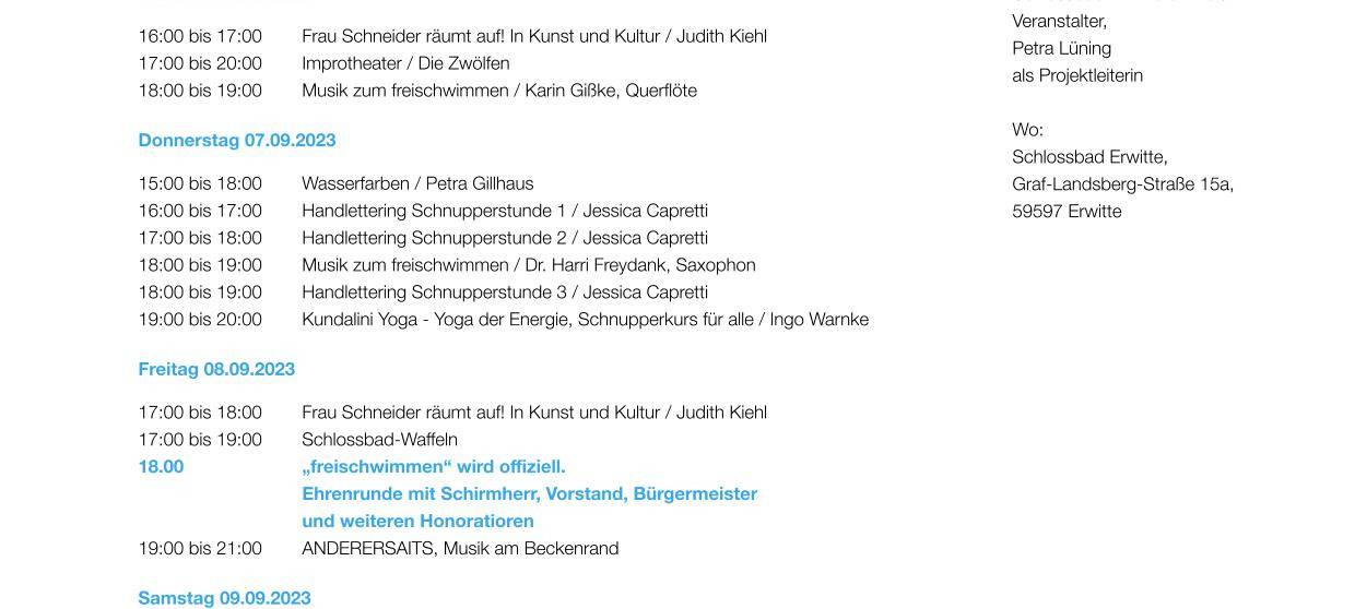 Kunstprojekt im Schlossbad Erwitte