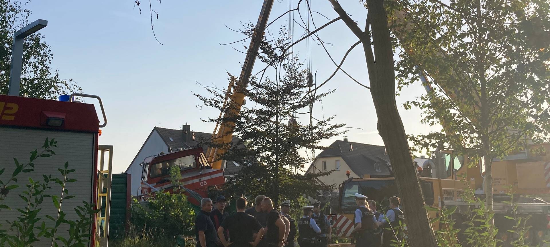 Bergungsarbeiten nach dem Zugunglück in Geseke.