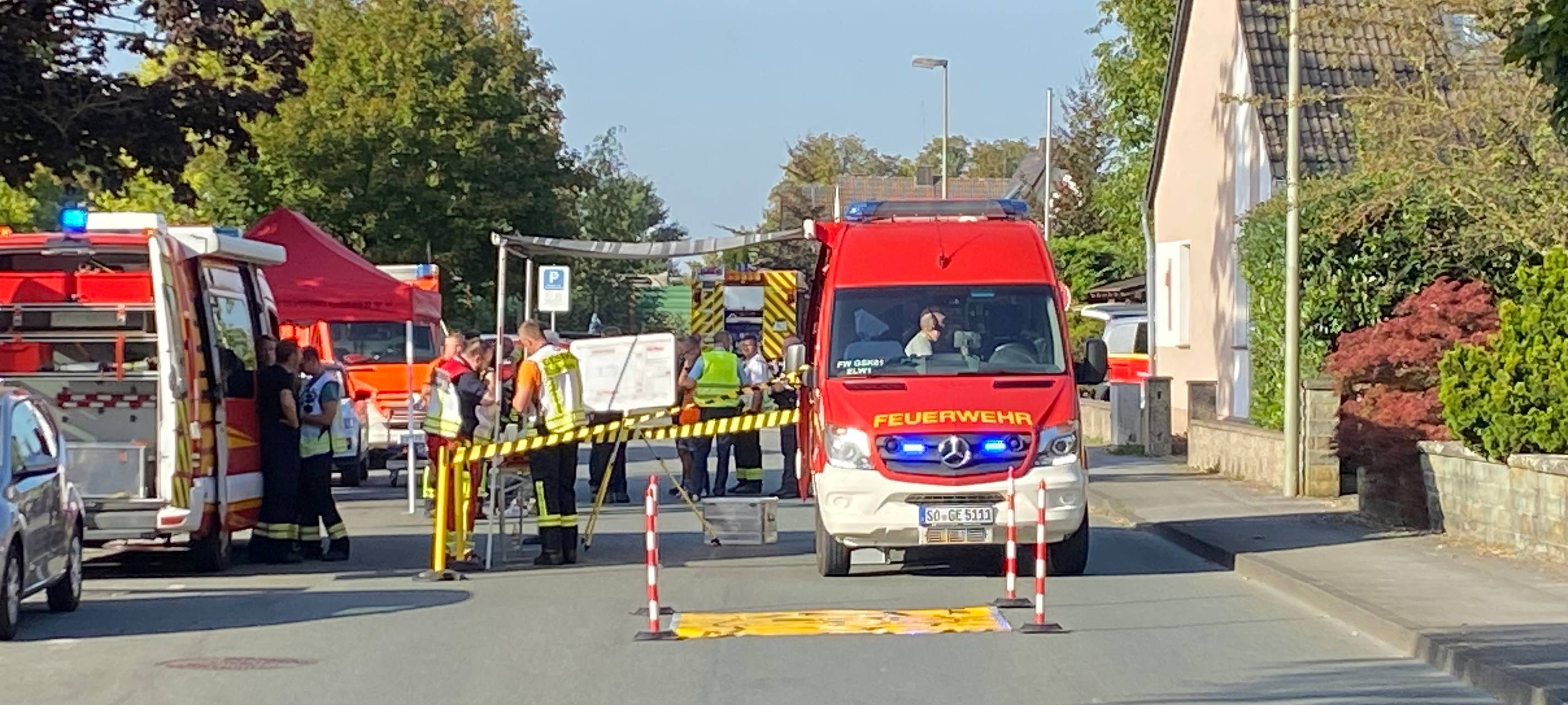 Rettungsarbeiten nach dem Zugunglück in Geseke.