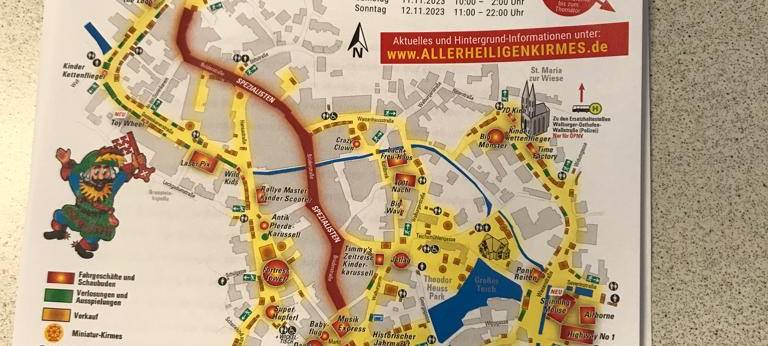 Kirmesplan für die Soester Allerheiligenkirmes 2023