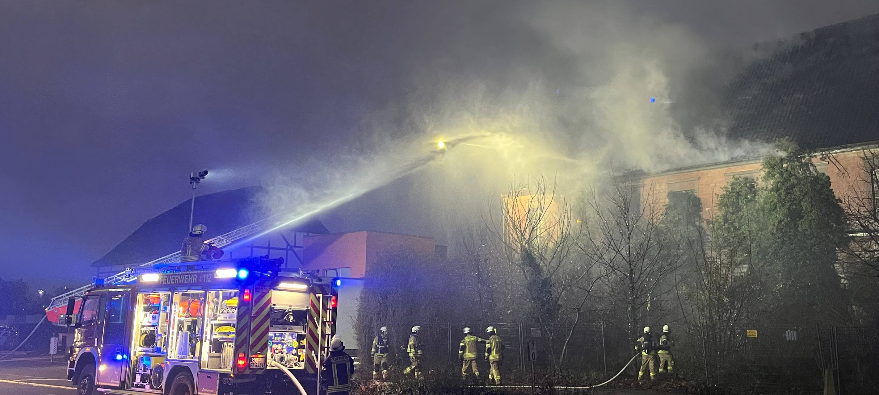 Großbrand an der Lippstädter Straße in Erwitte.