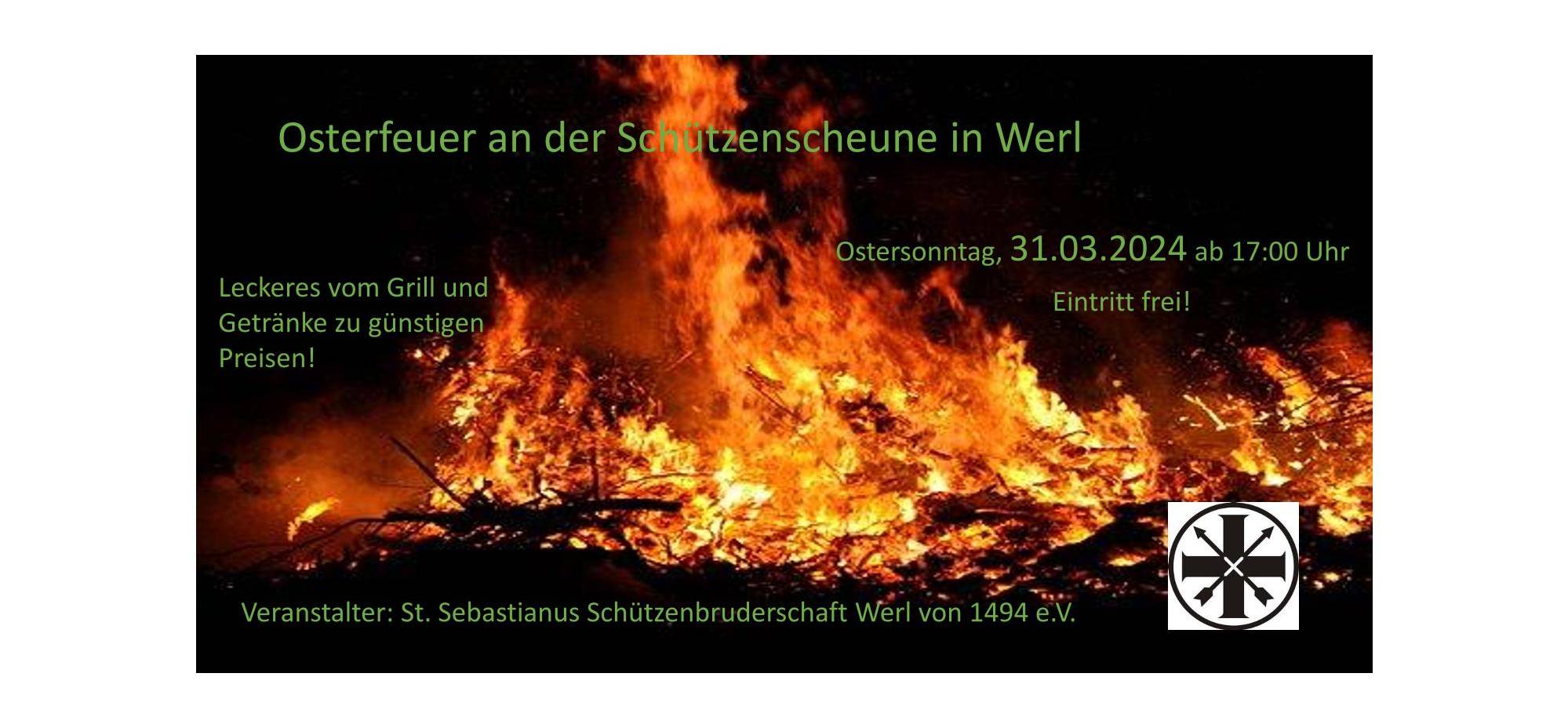 Osterfeuer an der Schützenscheune