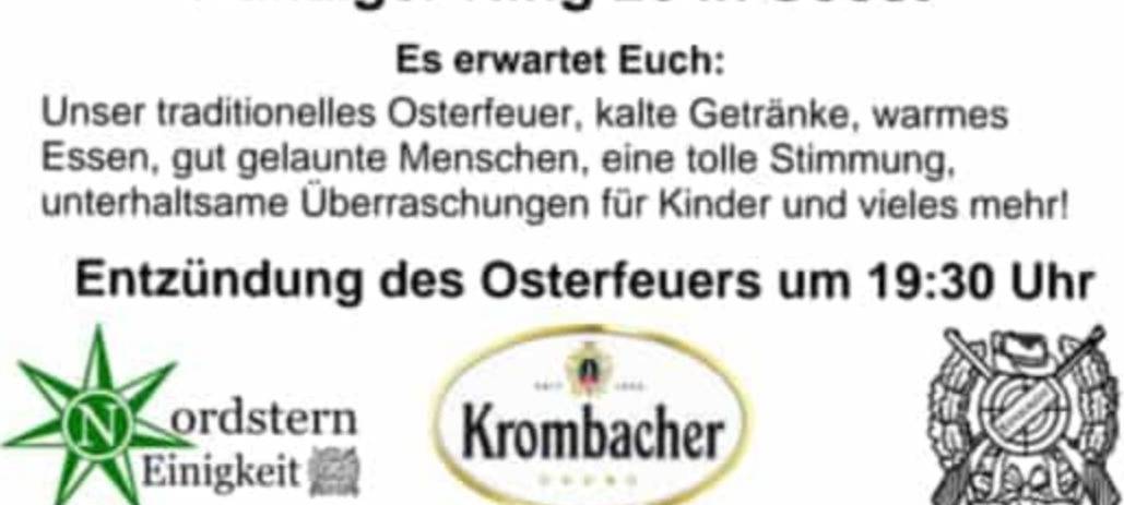 Traditionelles Osterfeuer bei der Einigkeit im Soester Norden