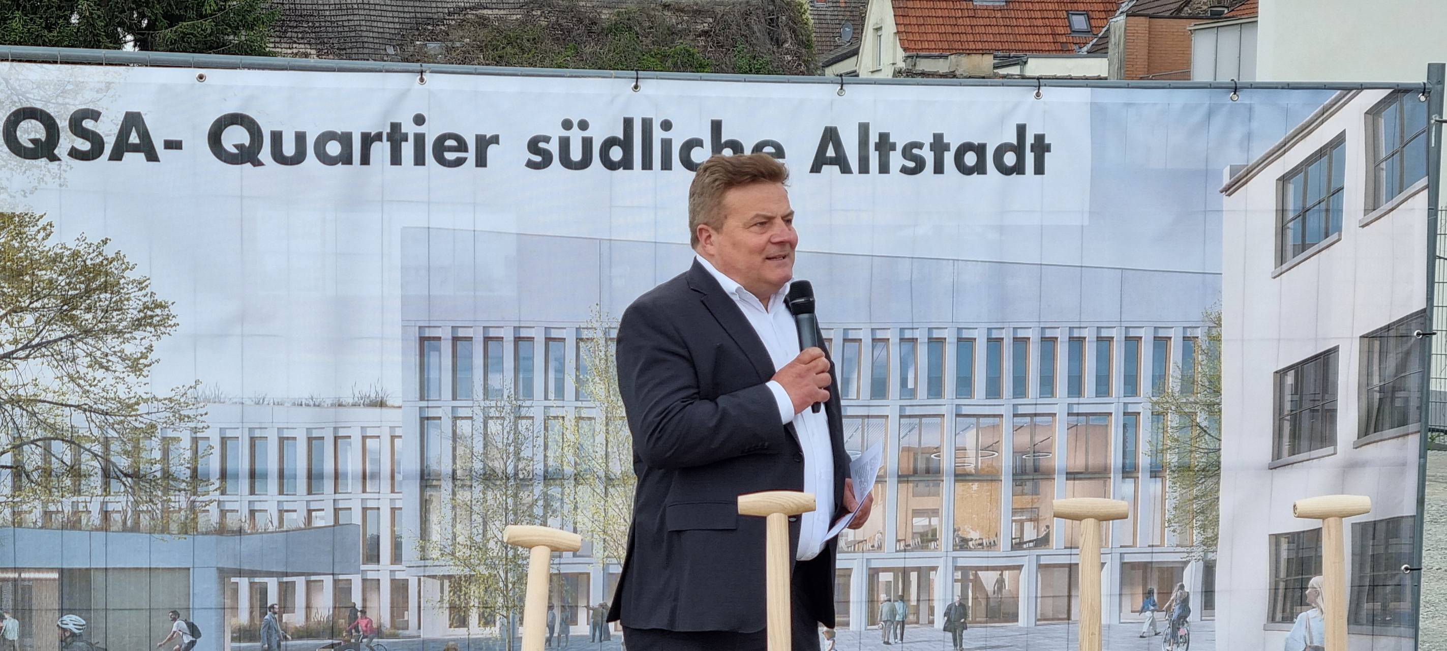 Spatenstich zum Stadthausneubau in Lippstadt.