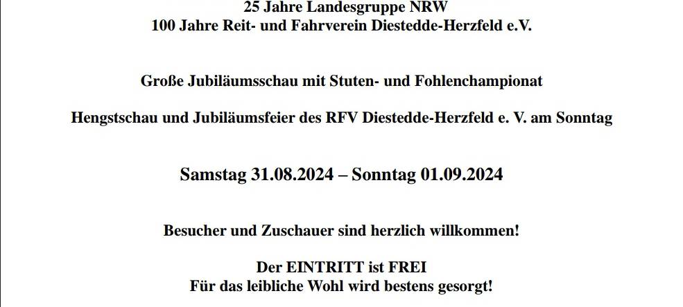Jubiläumsschau Zuchtverband für deutsche Pferde e. V.