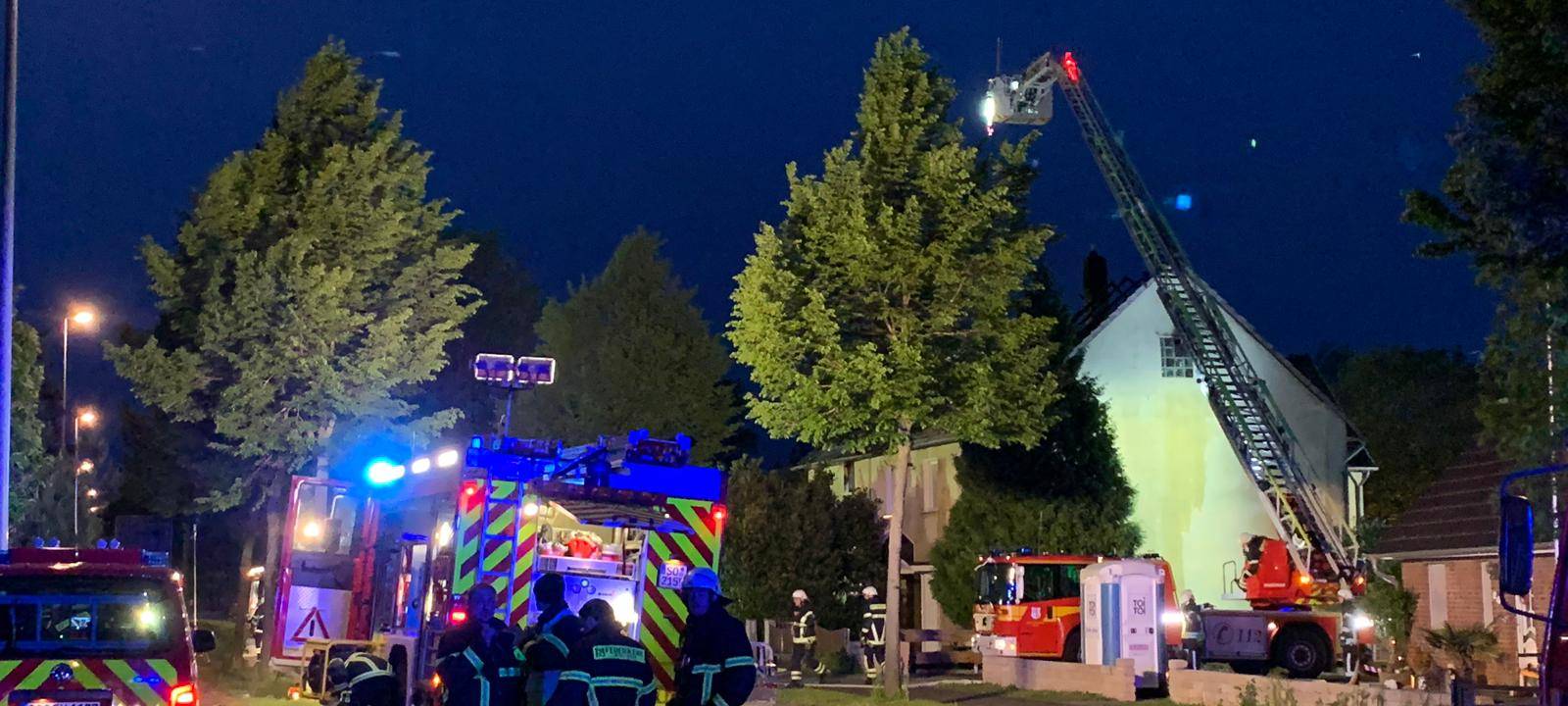 Dachstuhlbrand in Soest-Ampen