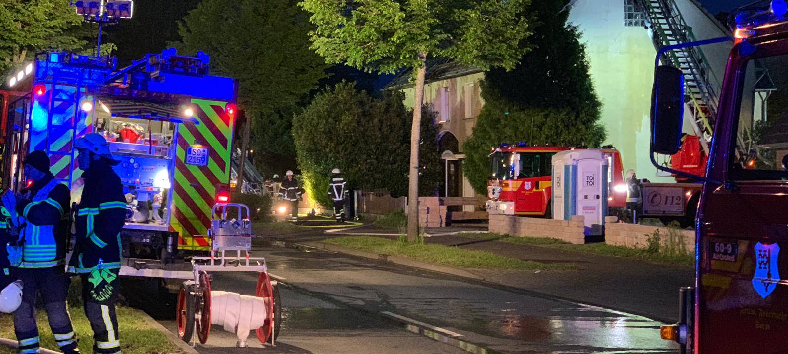 Dachstuhlbrand in Soest-Ampen