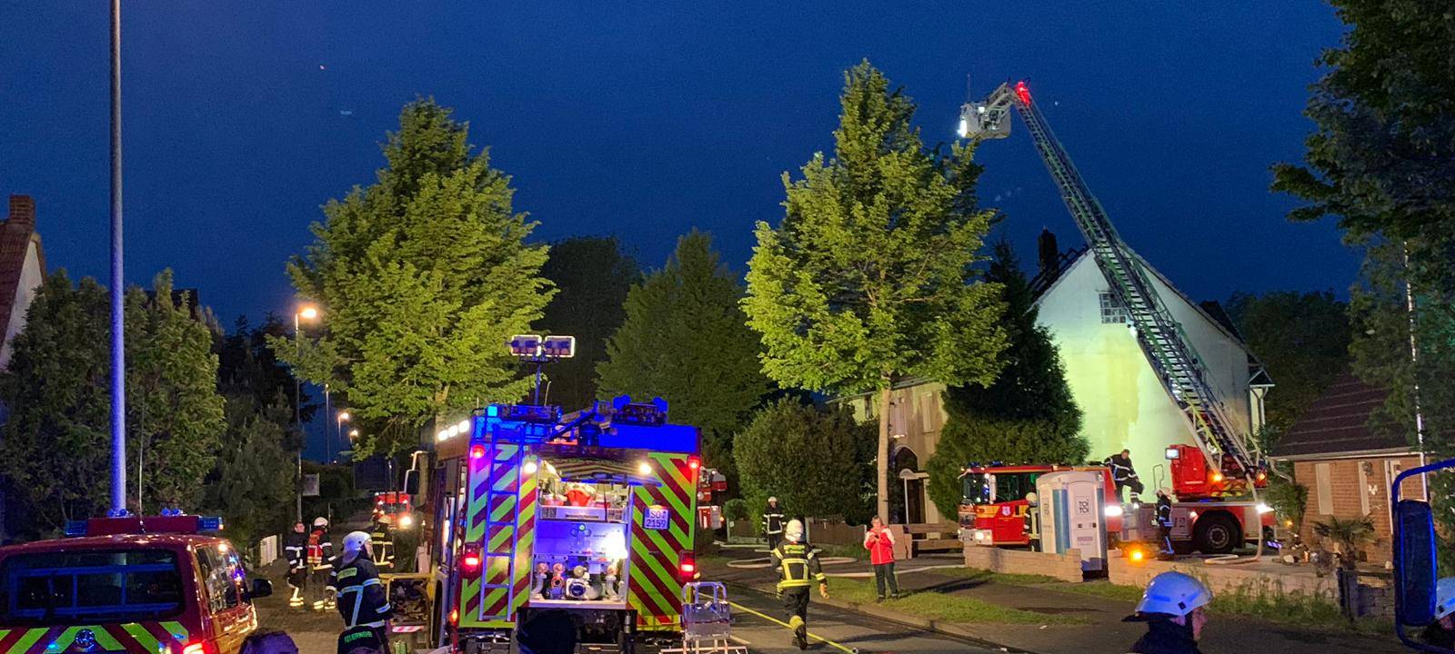 Dachstuhlbrand in Soest-Ampen