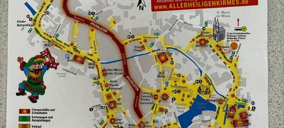 Kirmesplan zur Soester Allerheiligenkirmes