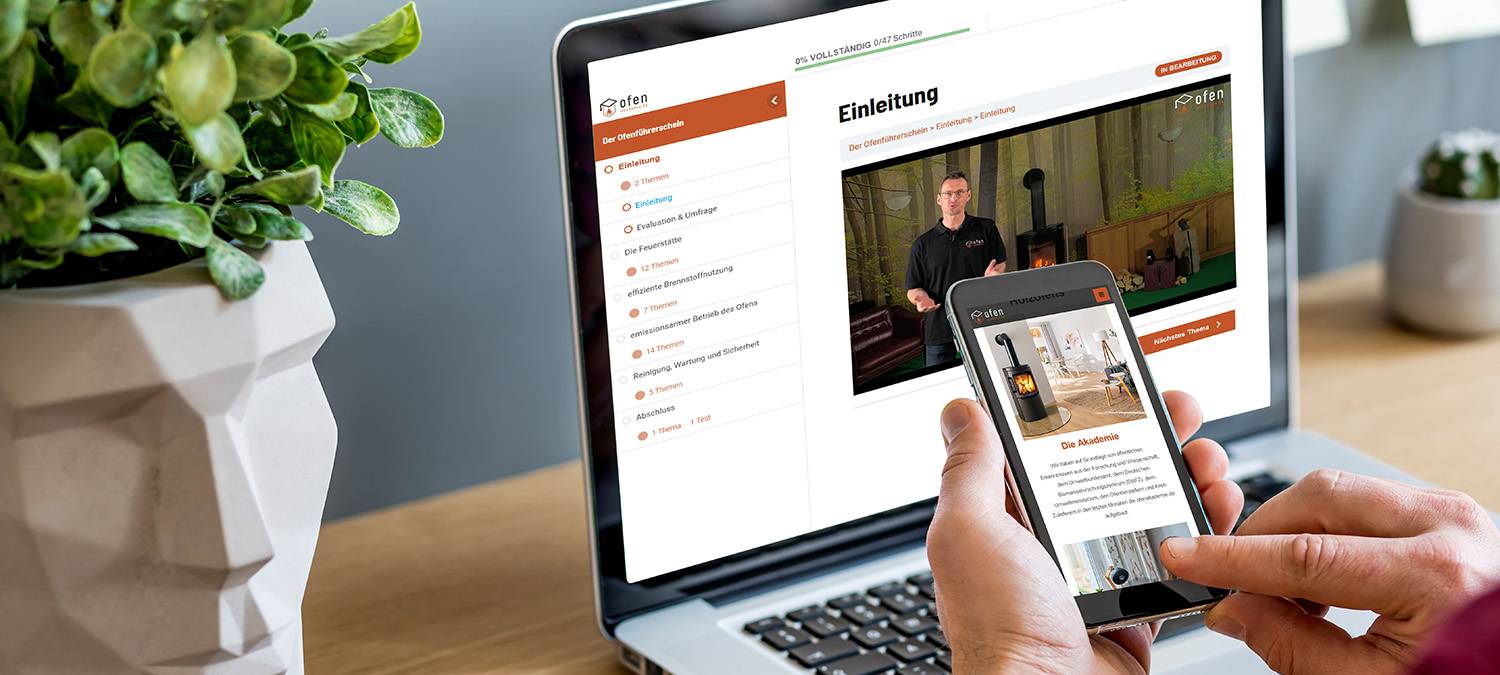 Der Ofenführerschein kann ganz einfach online über Videokurse absolviert werden.