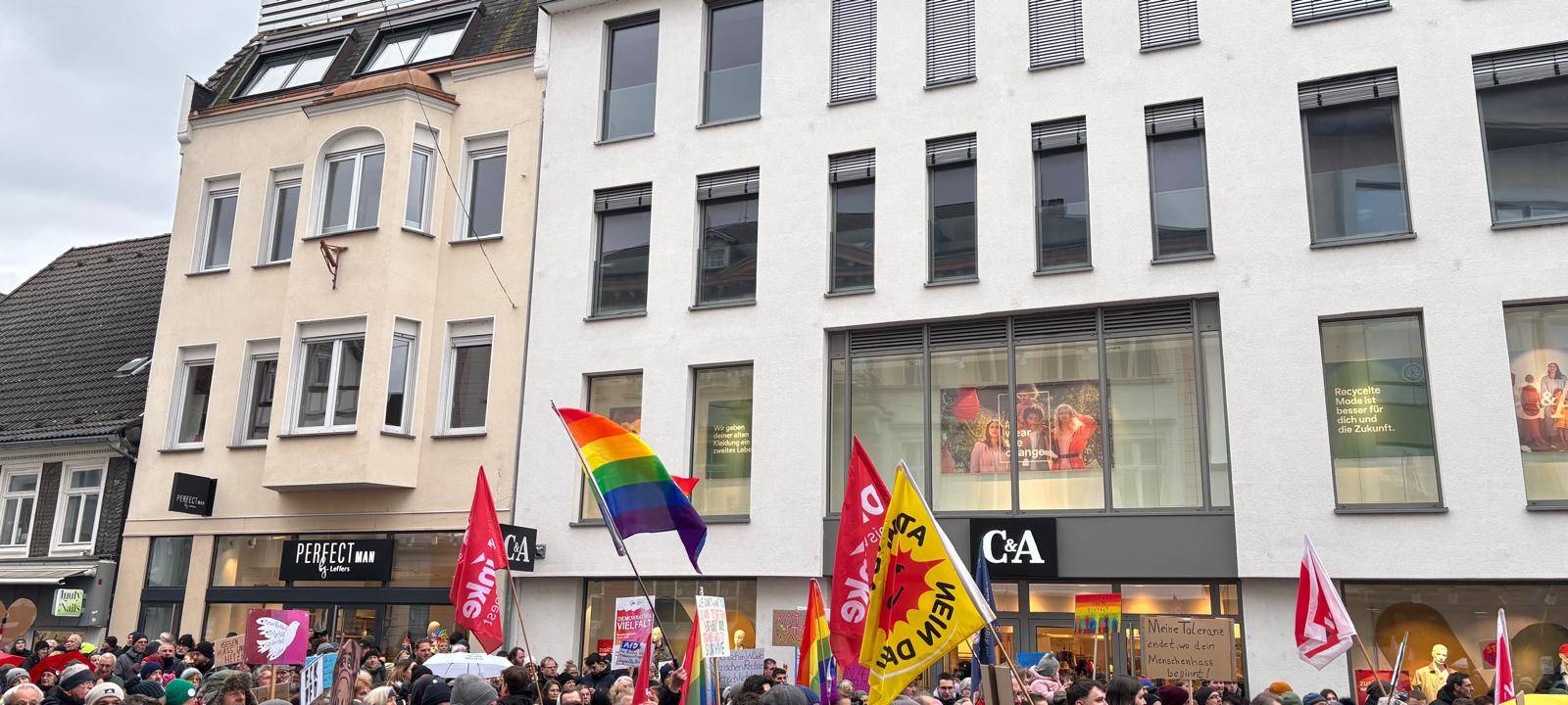 Demo gegen AfD Kundgebung in Lippstadt