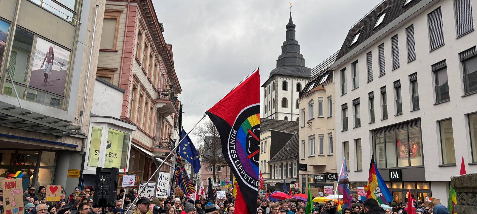 Demo gegen AfD Kundgebung in Lippstadt
