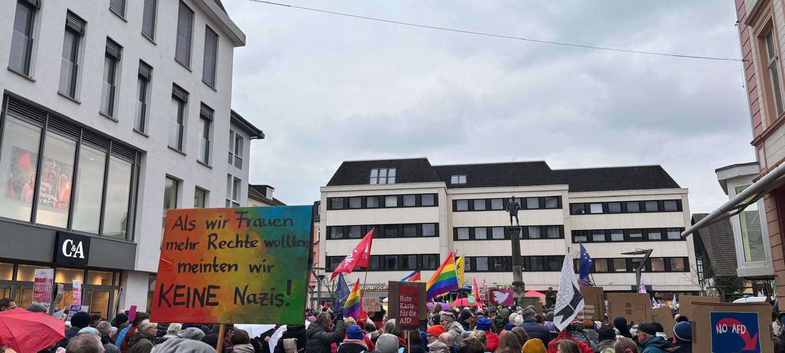 Demo gegen AfD Kundgebung in Lippstadt