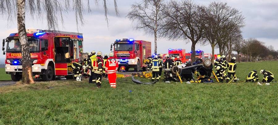 Schwerer Verkehrsunfall auf dem Haarweg bei Ense