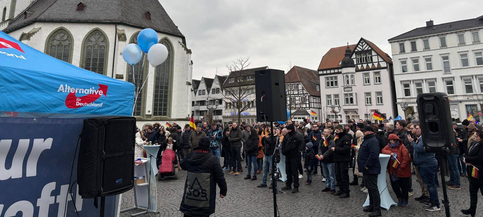 AfD-Kundgebung und Gegenprotest in Lippstadt