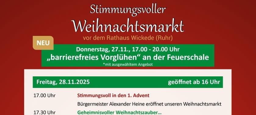 Barrierefreies Vorglühen in Wickede zum Weihnachtsmarkt