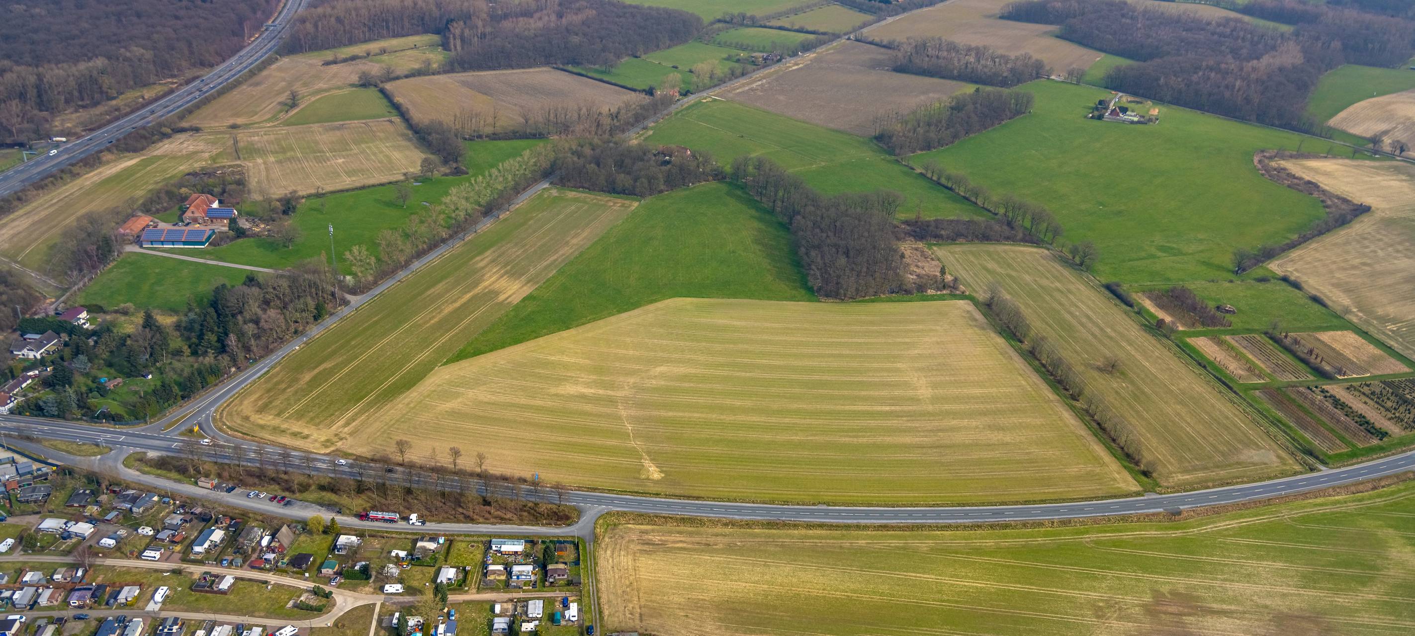 Ein Luftbild von dem Gewerbegebiet in Lippetal.