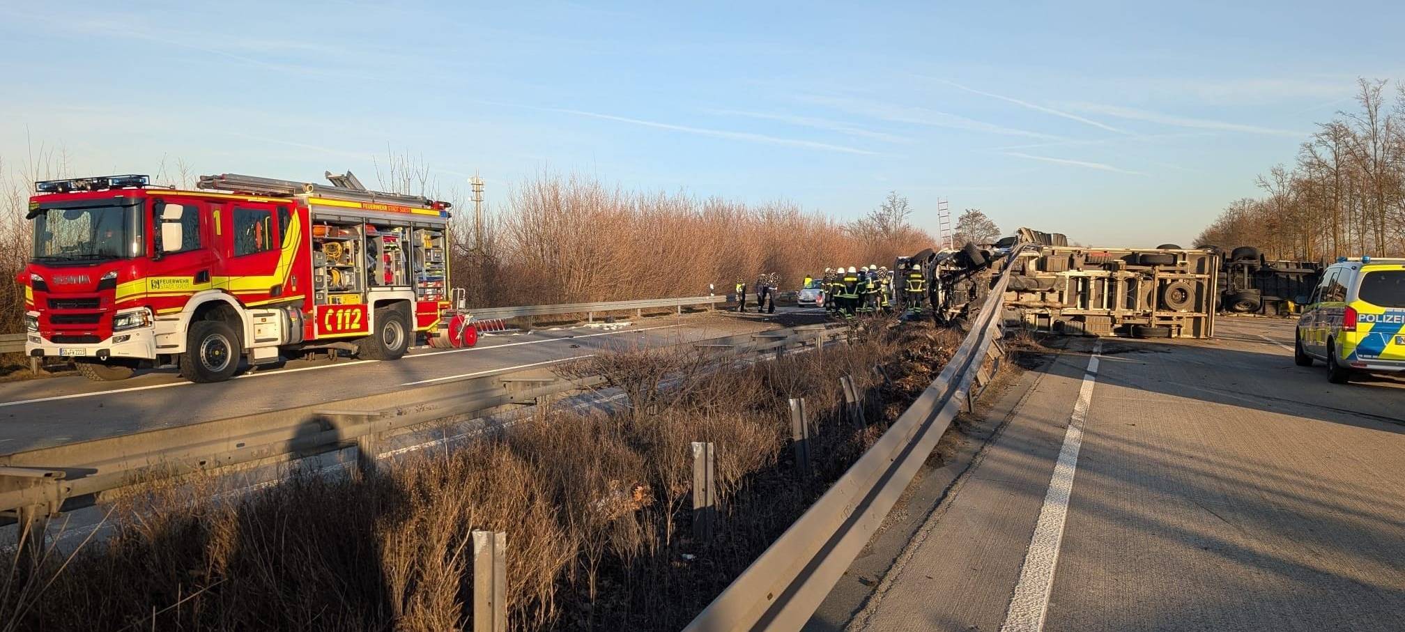 Schwerer Unfall auf der A44 bei Werl und Soest