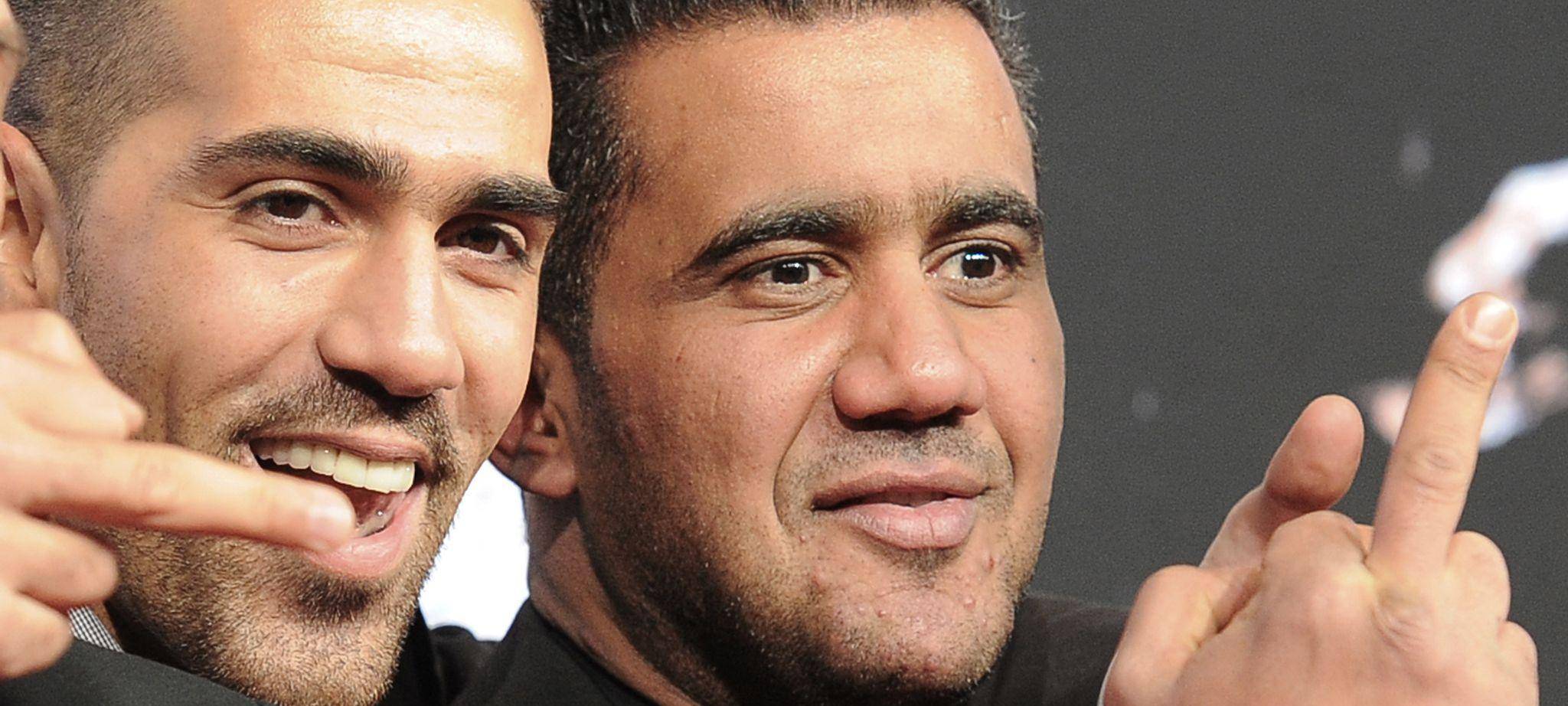 Der Rapper Bushido (l) posiert mit Arafat Abou-Chaker