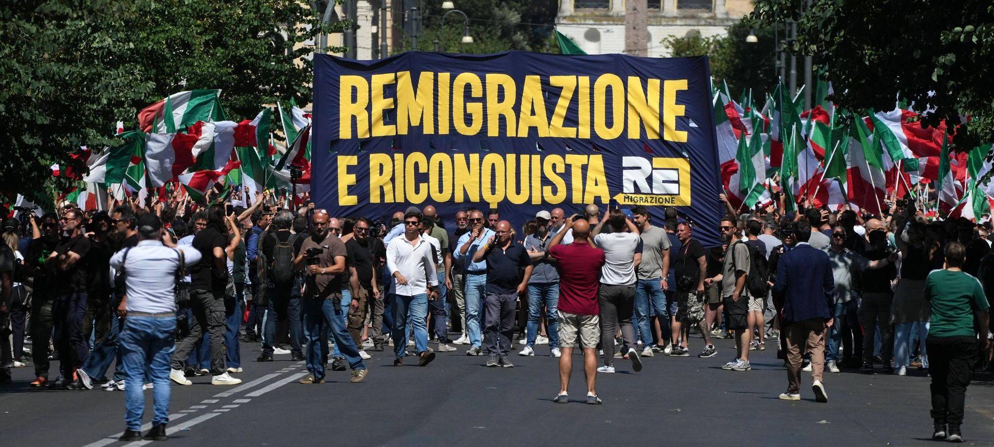 Demonstration «Remigration und Rückeroberung» in Rom