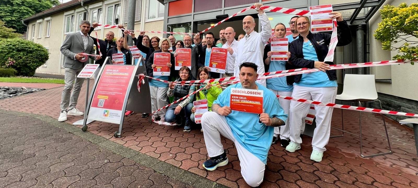 Hellweg-Kliniken: Symbolische Türschließung beendet