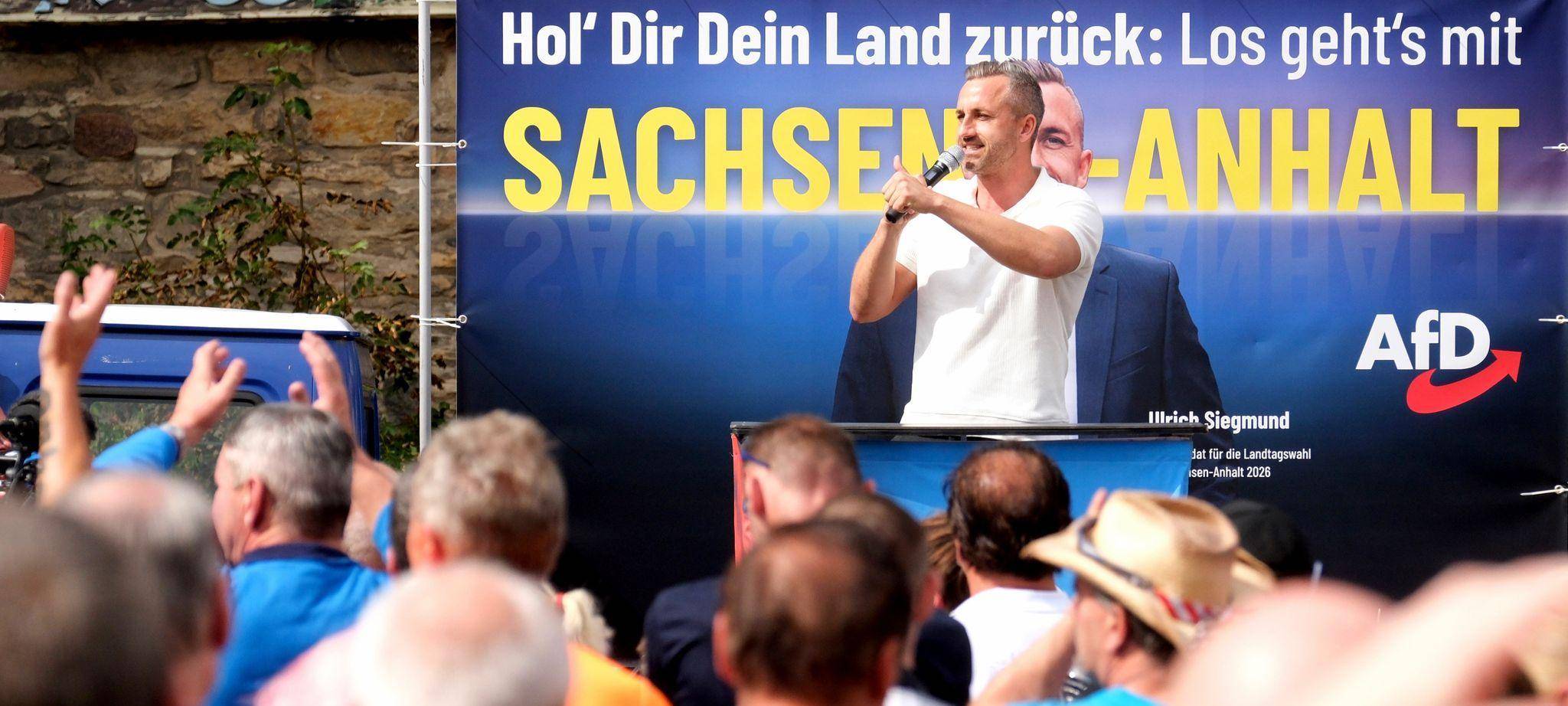 AfD-Spitzenkandidat Siegmund im Wahlkampf