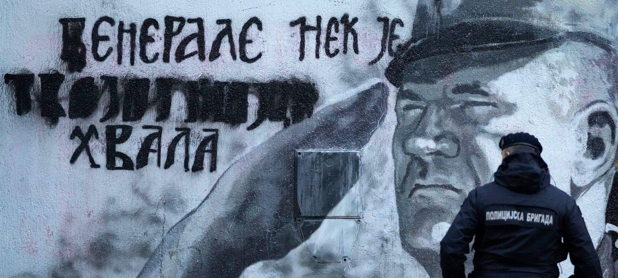 Mladic-Graffiti in Belgrad