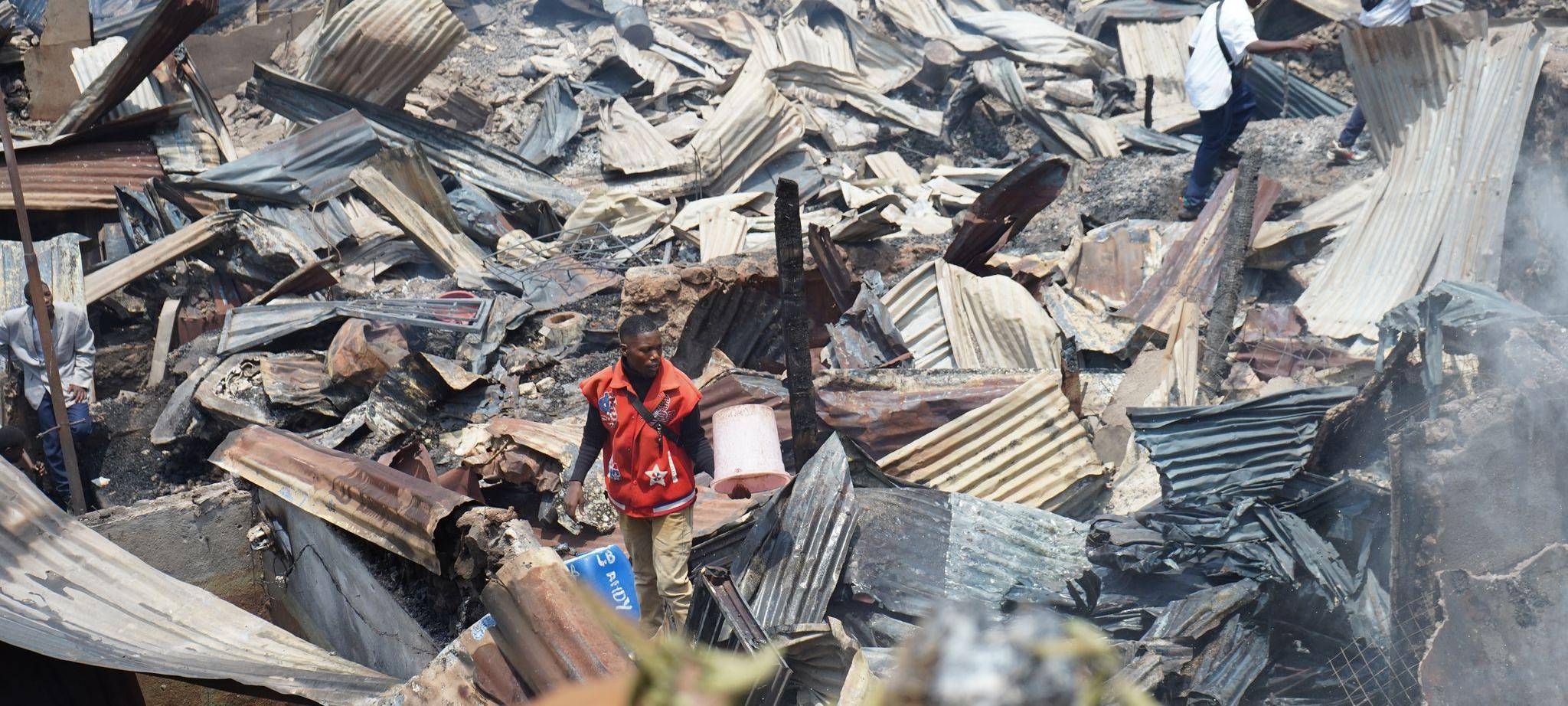 Ein Brand in einer Schule in Bukavu