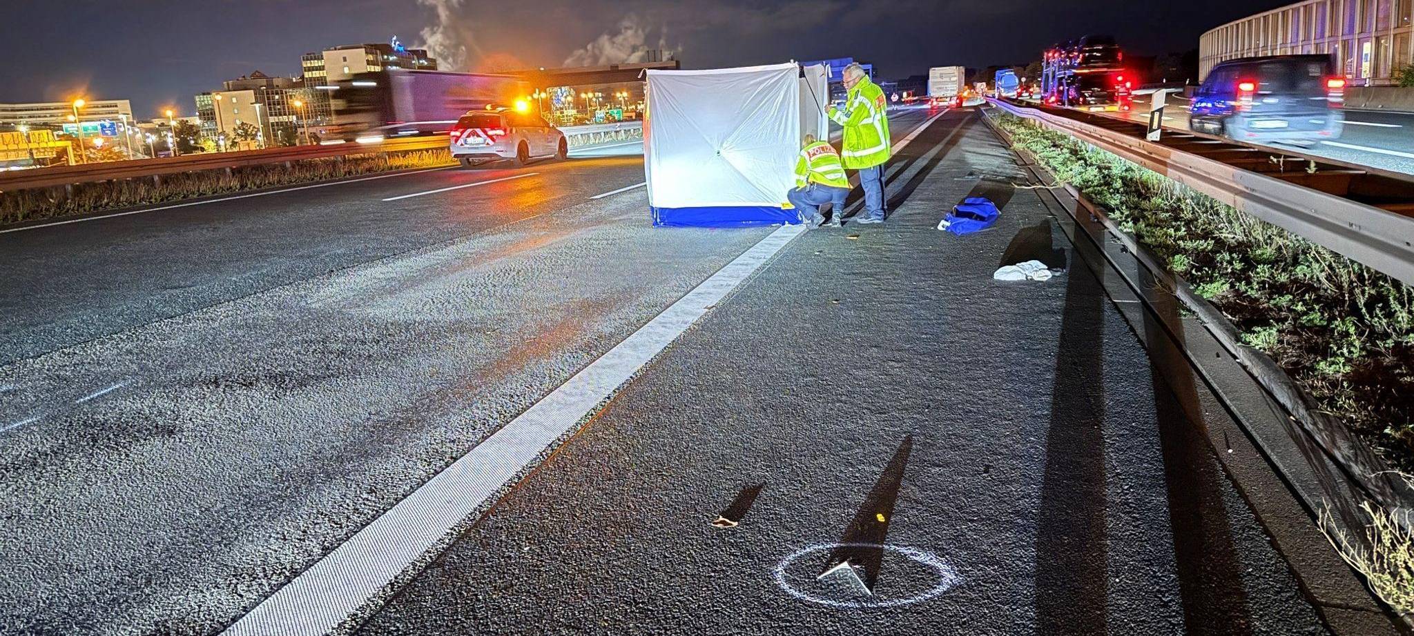Fußgänger verunglückt tödlich auf Autobahn Richtung Airport