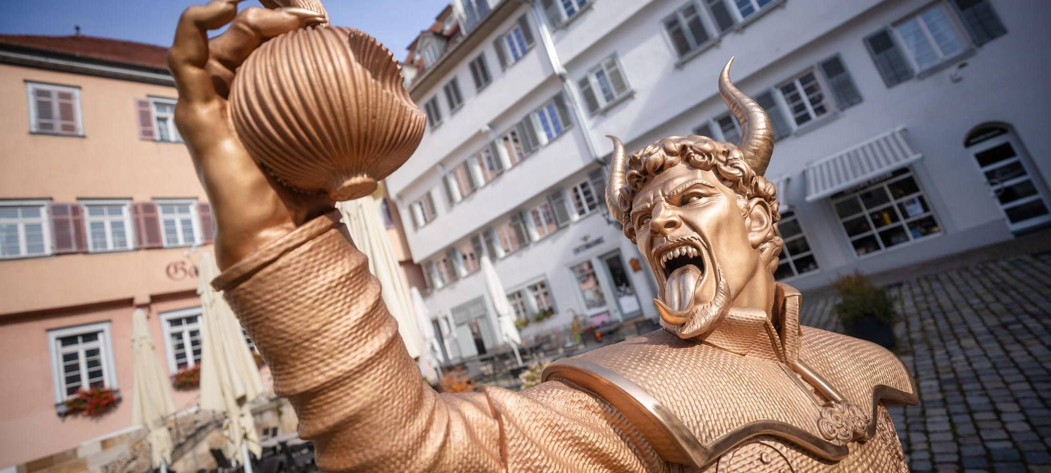 Teufelsstatue in Esslingen