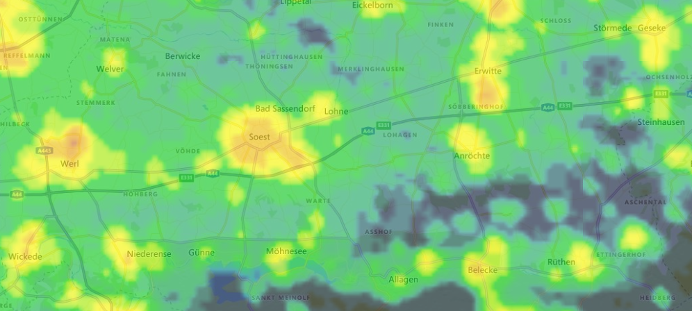 Lichtverschmutzung im Kreis Soest
