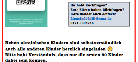 Ukrainische Kinder beim SV Lippstadt