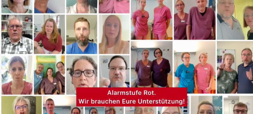 Collage des Katholischen Hospitalverbundes Hellweg zum bundesweiten Protesttag.